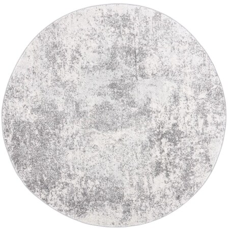 Safavieh 6 ft. 7 in. x 6 ft. 7 in. Tulum Power Loomed Round Area Rug; Ivory & Grey TUL209B-7R
